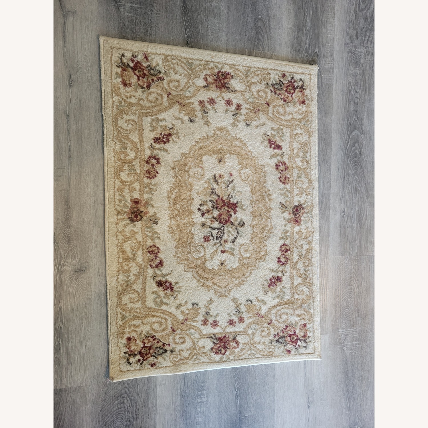 Classic Aubusson Floral Area Rug Beige 2'2" x 3'0" - image-3