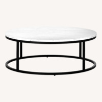 CB2 Smart White Marble Coffee Table