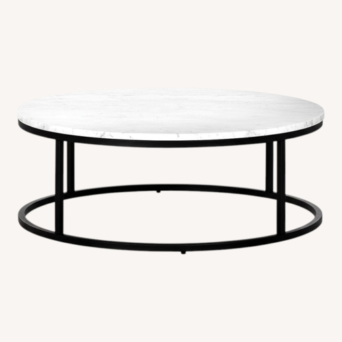Used CB2 Smart White Marble Coffee Table for sale on AptDeco