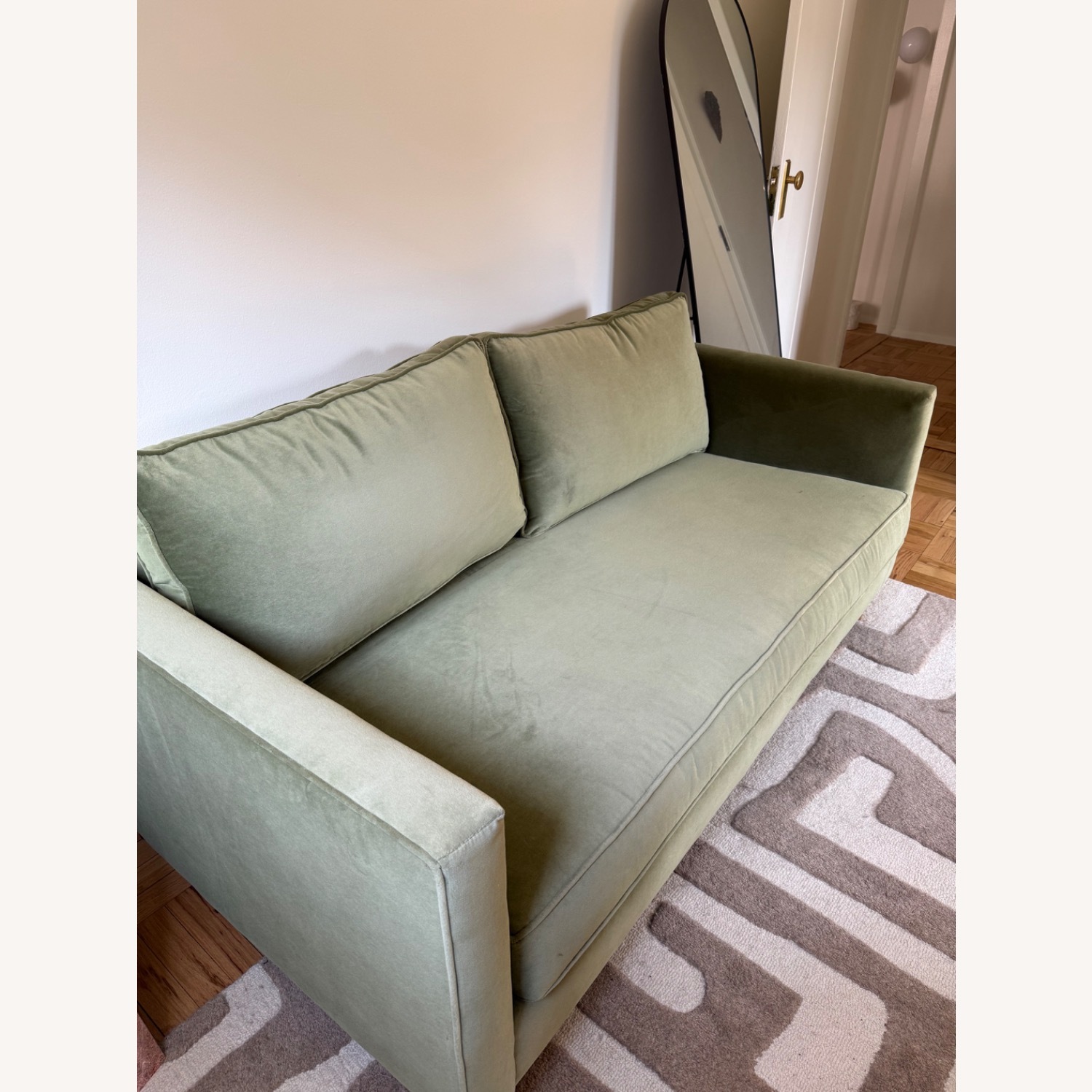 Green Velvet Loveseat - image-3