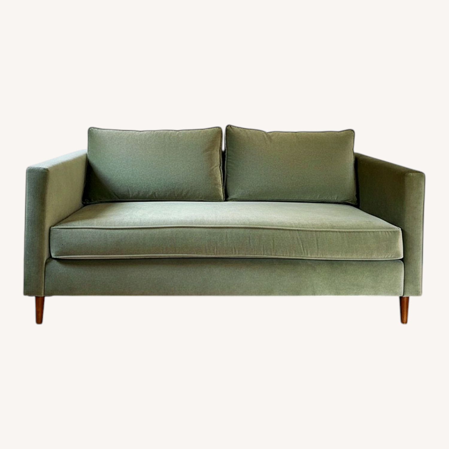 Green Velvet Loveseat - image-0