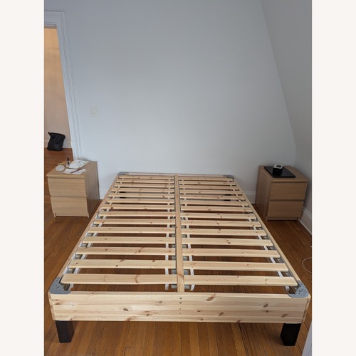 Used IKEA Natural Wood Queen Bed for sale on AptDeco