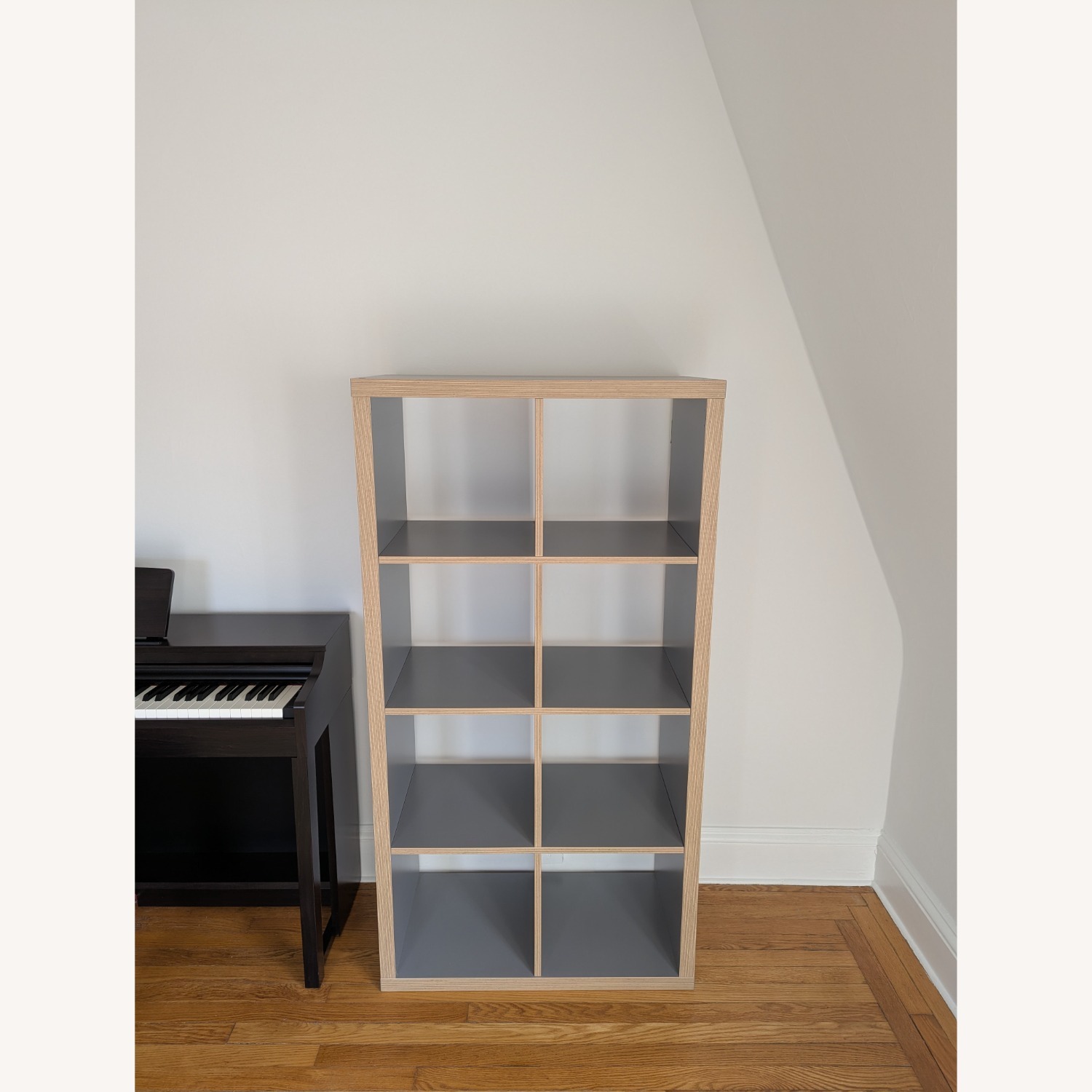 IKEA KALLAX Light Gray Wood Bookcase - image-1