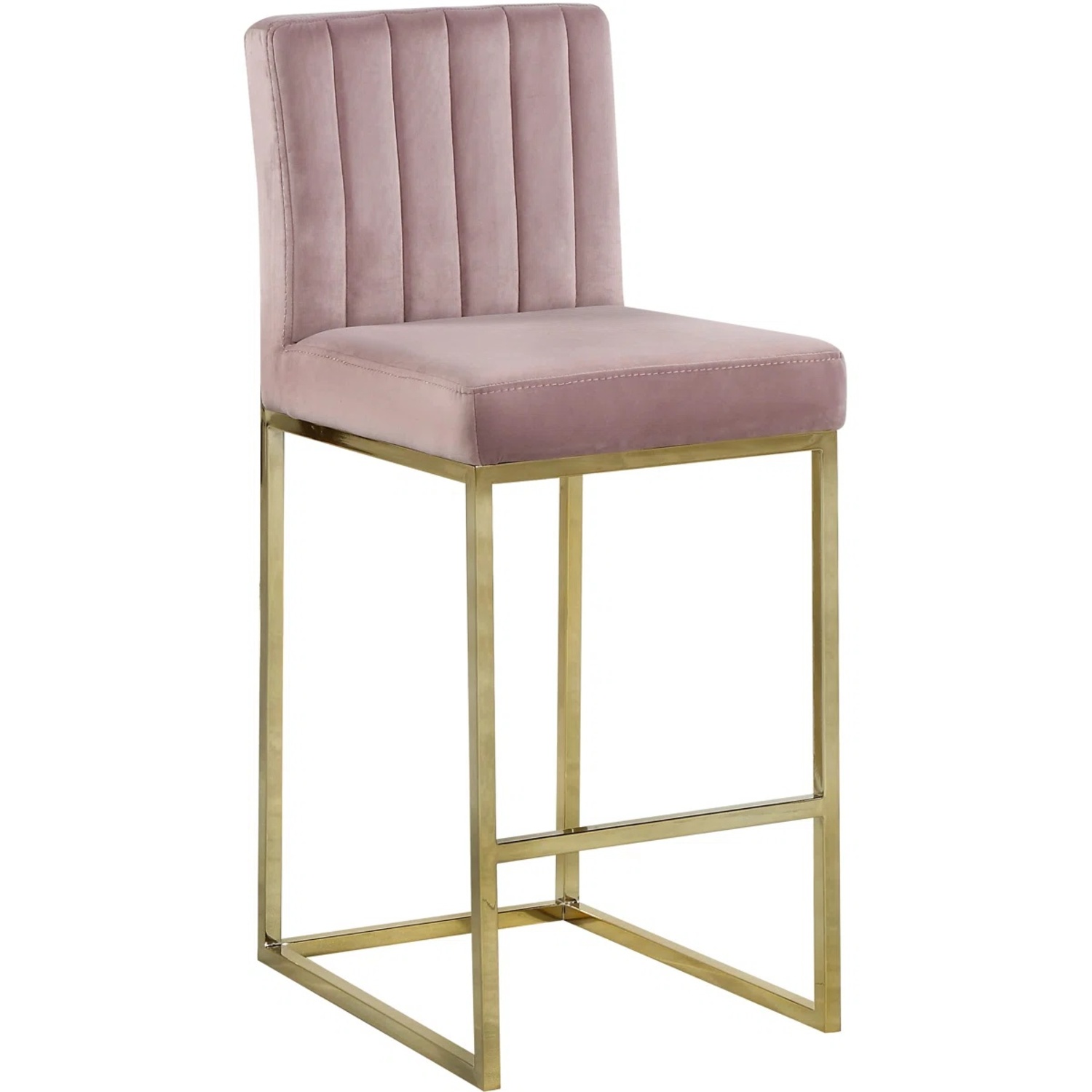 Wayfair Etta Pink Velvet 26" Counter Stool [Set of 2] - image-4
