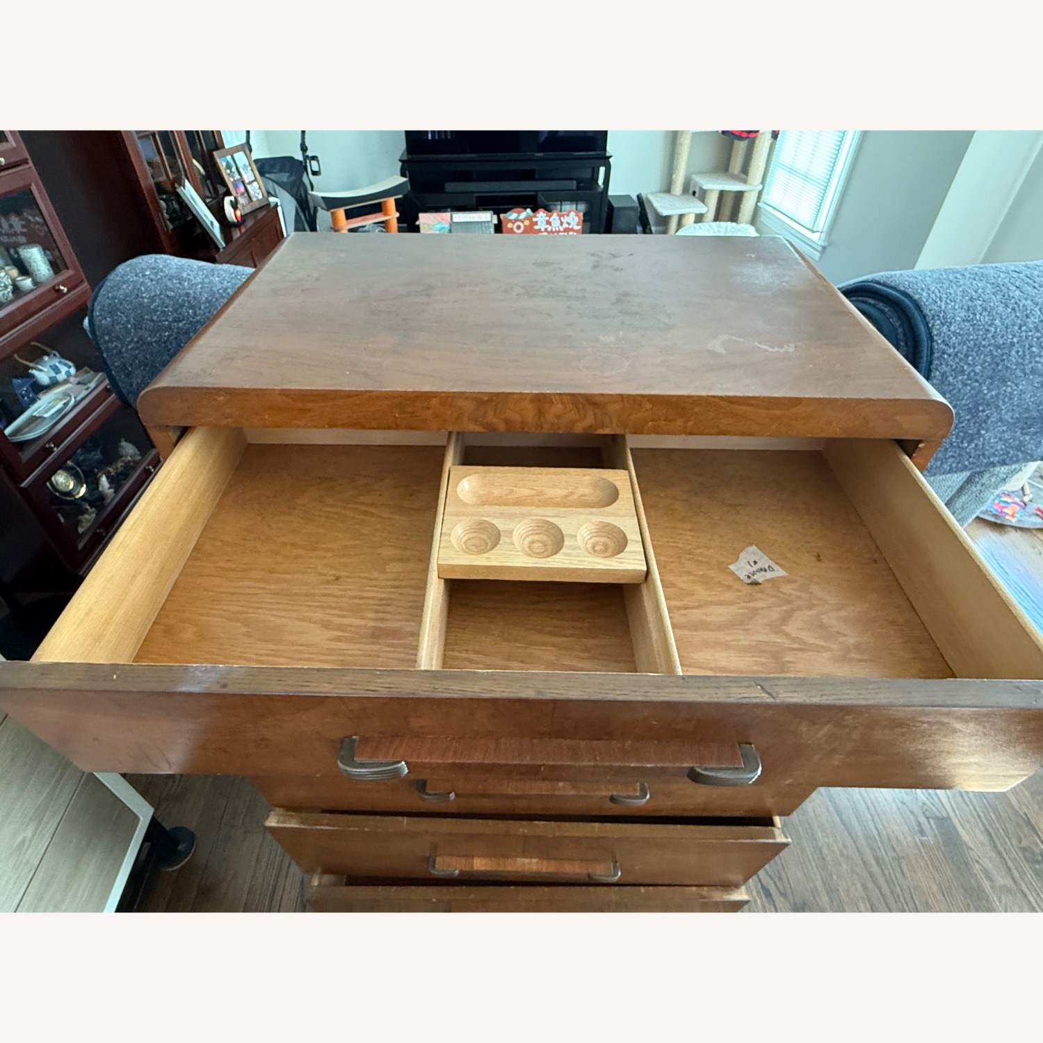 Vintage/Antique Dark Brown Wood Dresser - image-4