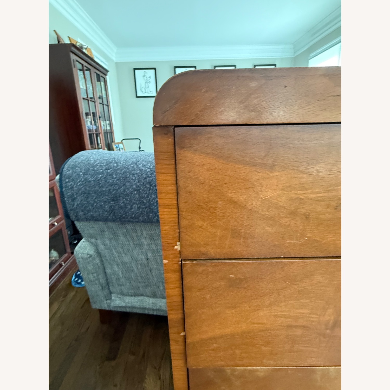 Vintage/Antique Dark Brown Wood Dresser - image-10