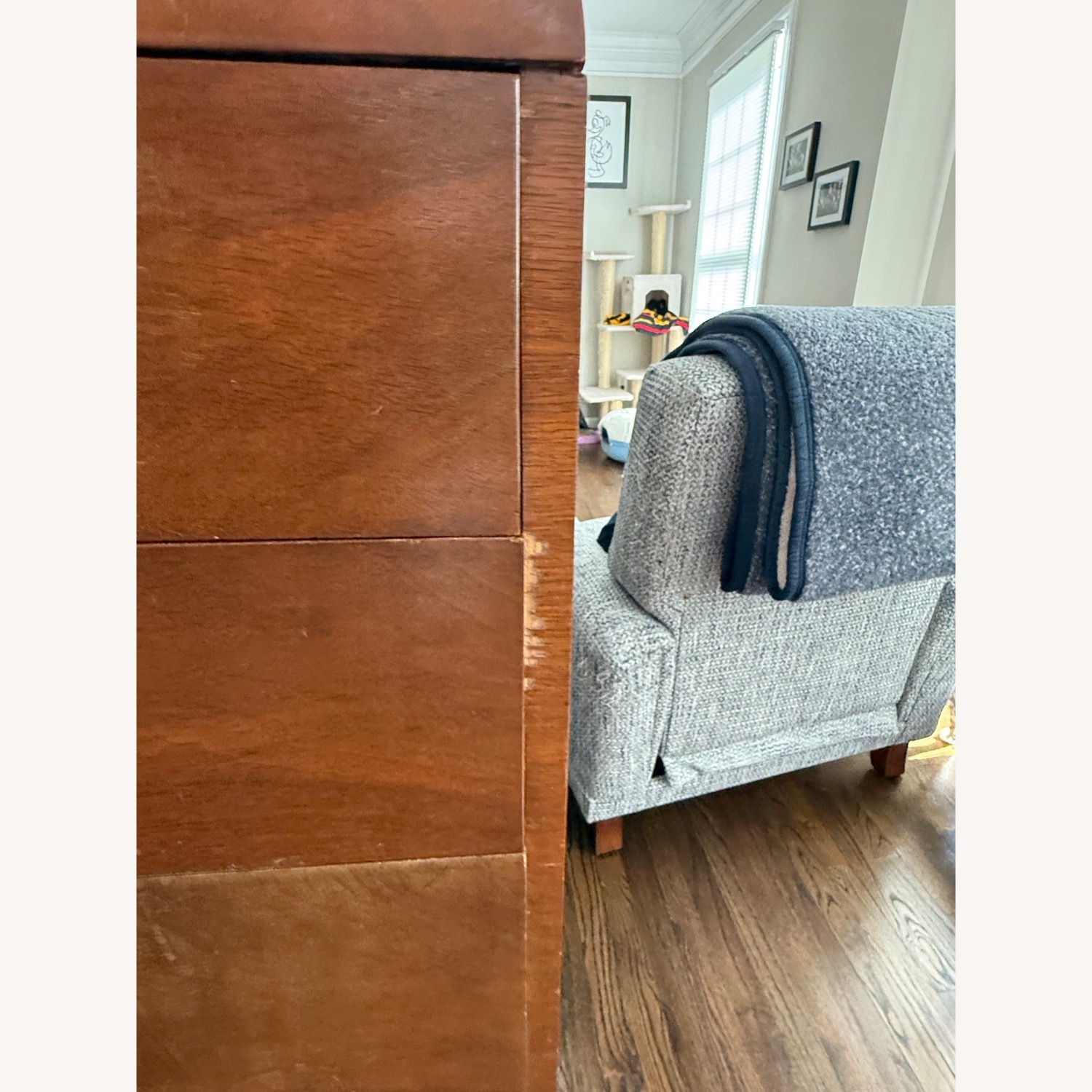 Vintage/Antique Dark Brown Wood Dresser - image-9