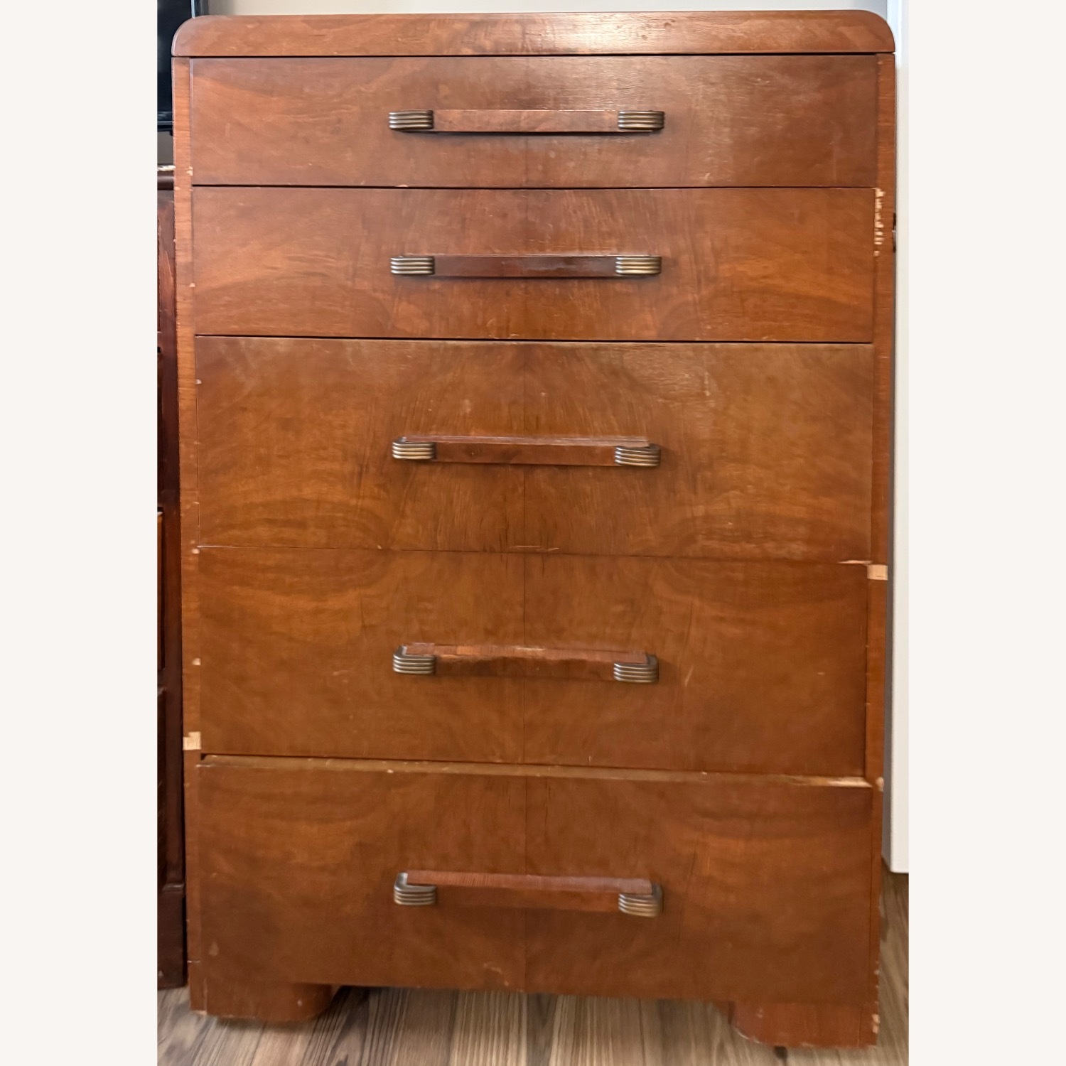 Vintage/Antique Dark Brown Wood Dresser - image-1