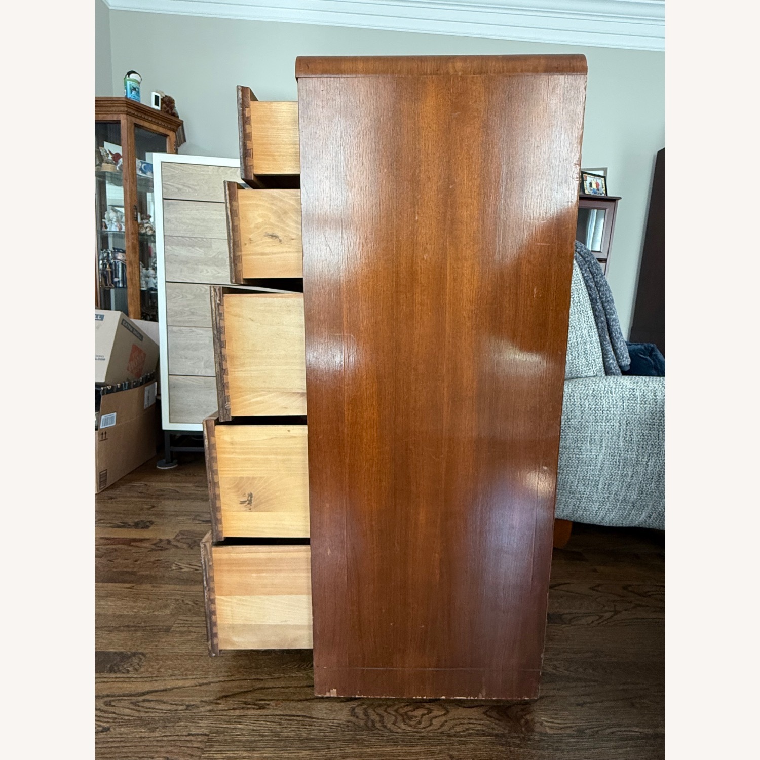 Vintage/Antique Dark Brown Wood Dresser - image-2