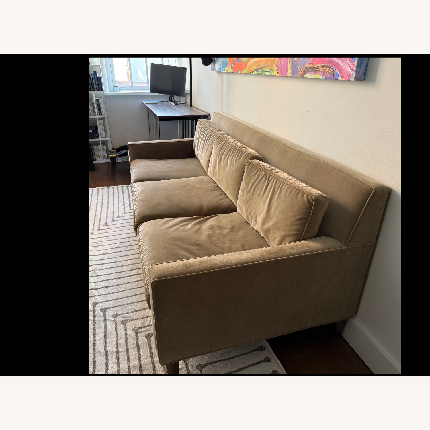 Mid-Century 3-Seater Velvet Sofa  - image-3