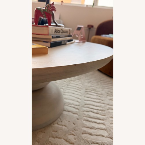 Used Joss & Main Erlian Solid Wood Pedestal Coffee Table for sale on AptDeco