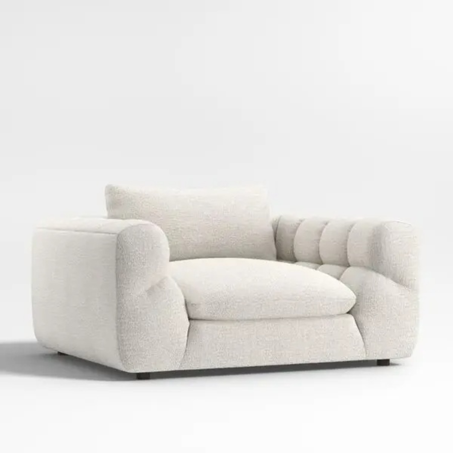 Crate & Barrel White Cambria Bouclé Chair and a Half - image-6