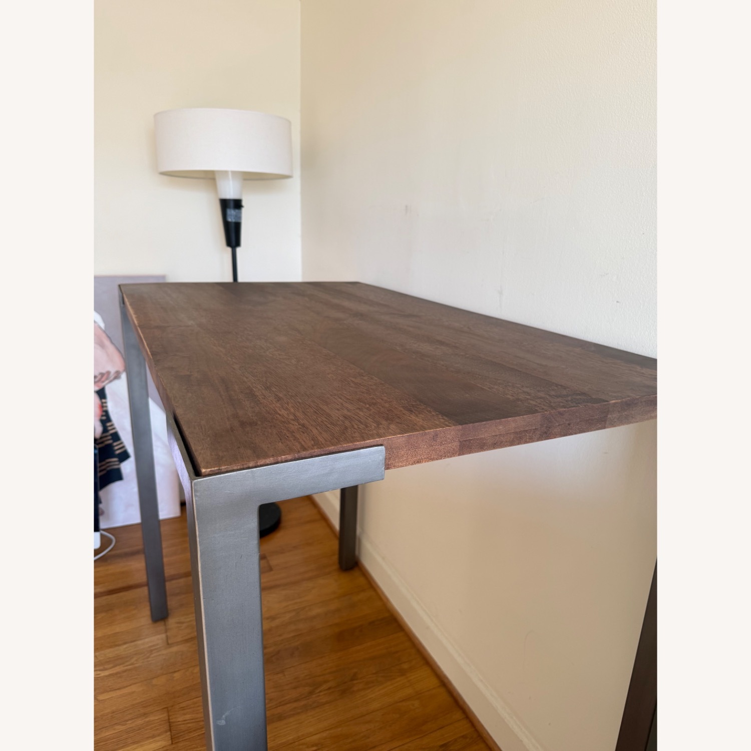 CB2 Stilt Dark Brown Wood Dining Table - image-3