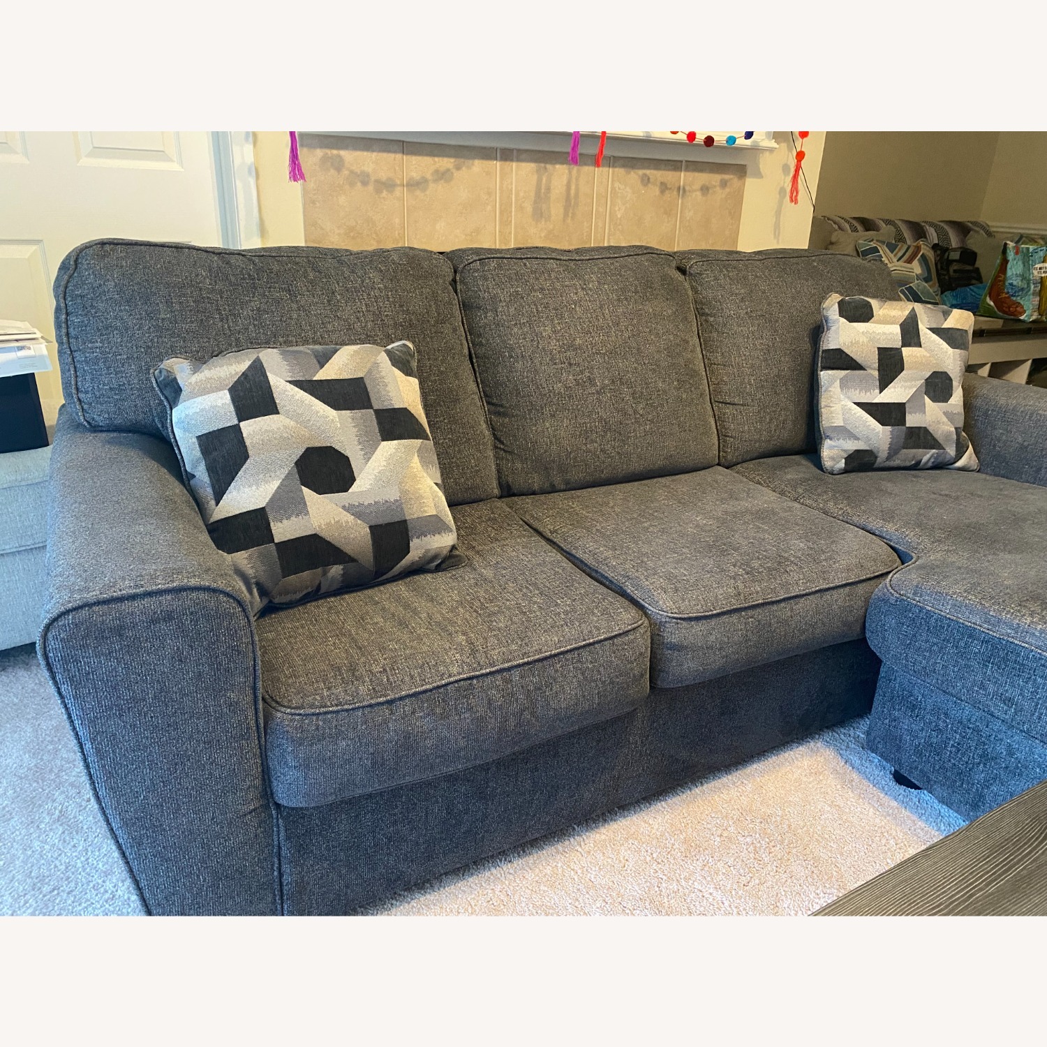 Dallas Dark Blueish/Gray Sectional Couch - image-3