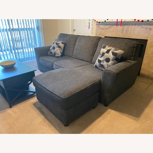 Used Dallas Dark Blueish/Gray Sectional Couch for sale on AptDeco