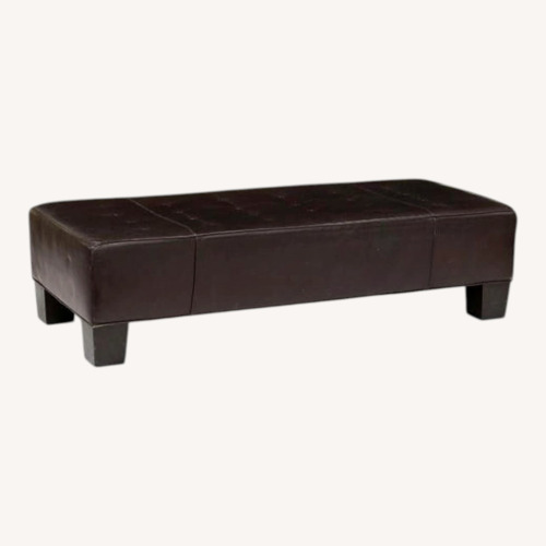 Used Mitchell Gold + Bob Williams Leather Ottoman for sale on AptDeco