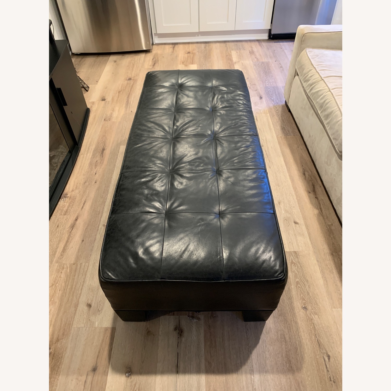 Mitchell Gold + Bob Williams Leather Ottoman - image-1