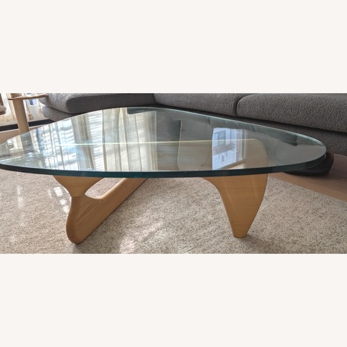 Used Mid Century Modern Noguchi Wood Glass Coffee Table for sale on AptDeco