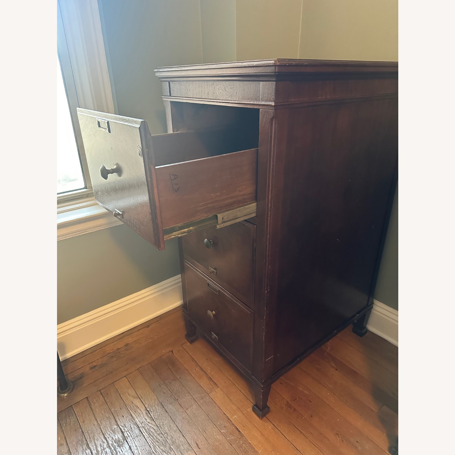 Antique Mahogany Filing Cabinet - image-3