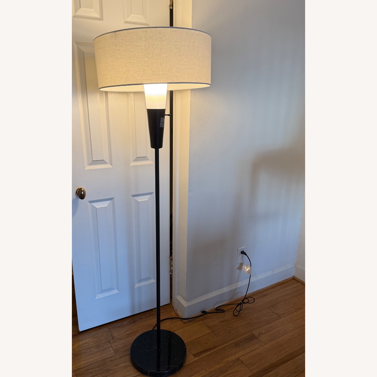 CB2 x Paul McCobb Exposior Black Rattan Floor Lamp - image-1