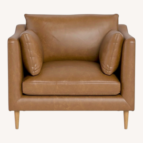 Used Interior Define Caitlin Natural Leather Accent Chair for sale on AptDeco