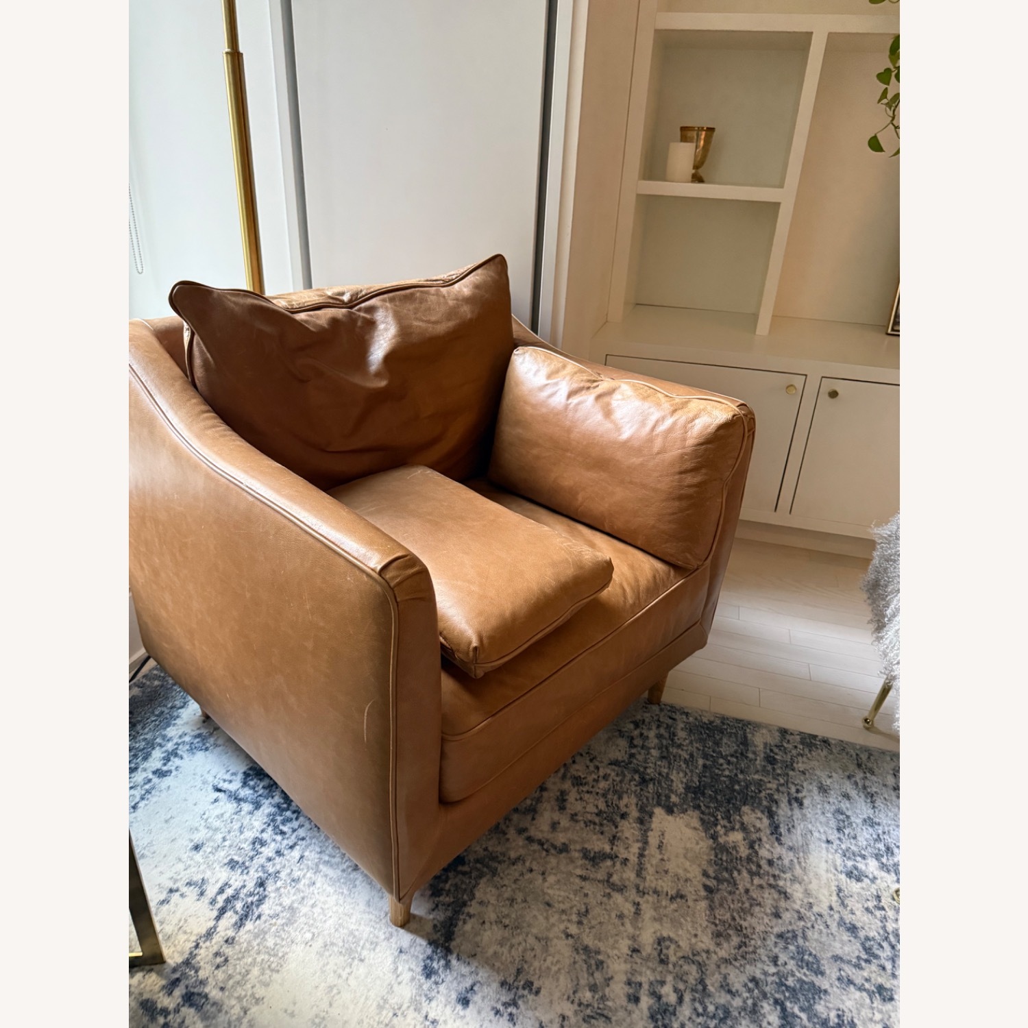 Interior Define Caitlin Natural Leather Accent Chair - image-5