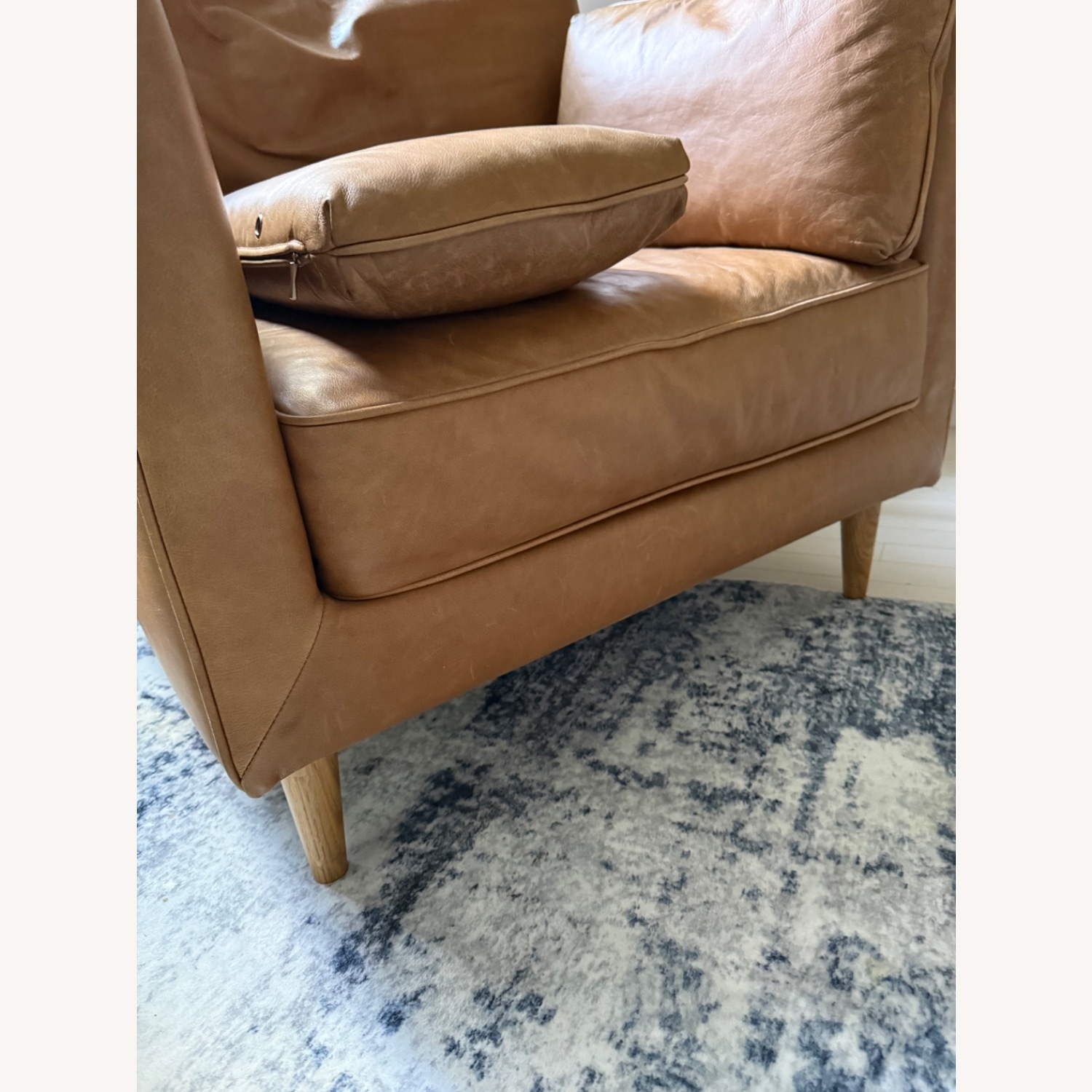 Interior Define Caitlin Natural Leather Accent Chair - image-4