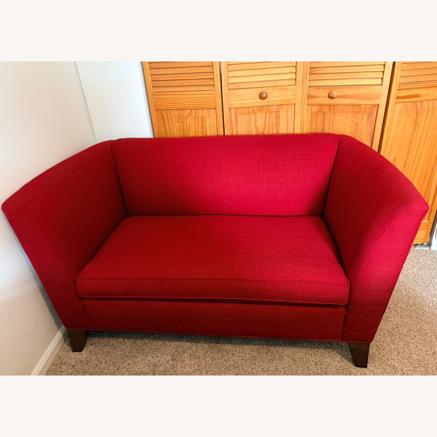 Mitchell Gold + Bob Williams Mona Red Fabric Loveseat - image-1