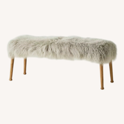 Used Anthropologie Luxe Wool Bench in Light Gray for sale on AptDeco