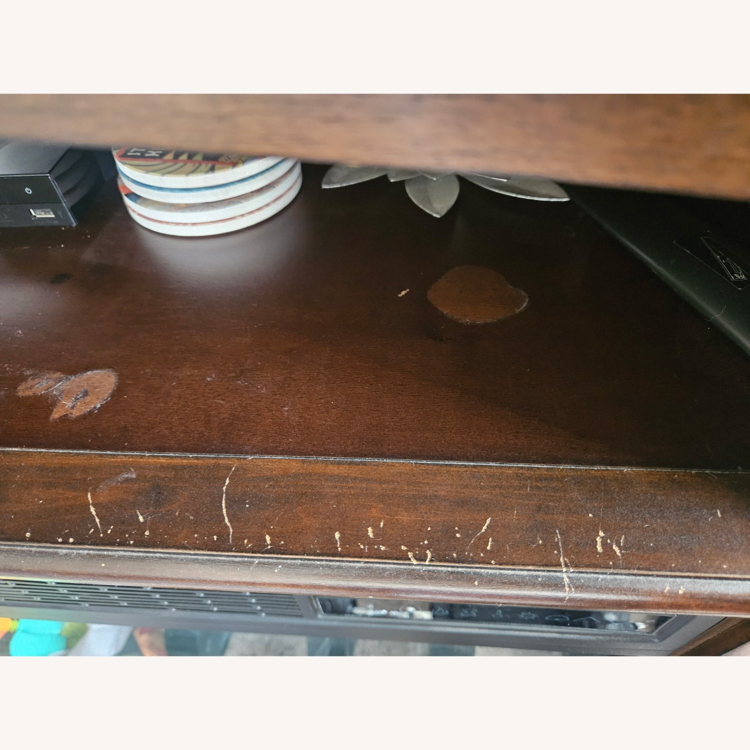 Costsco Dark Brown Wood Media Storage - image-2