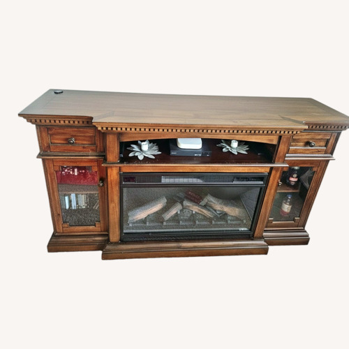 Used Costsco Dark Brown Wood Media Storage for sale on AptDeco