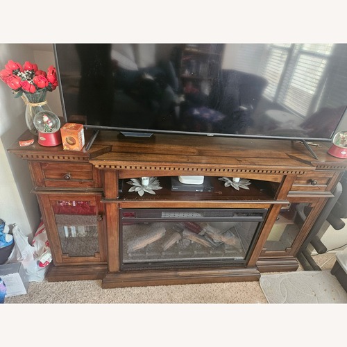 Used Costsco Dark Brown Wood Media Storage for sale on AptDeco