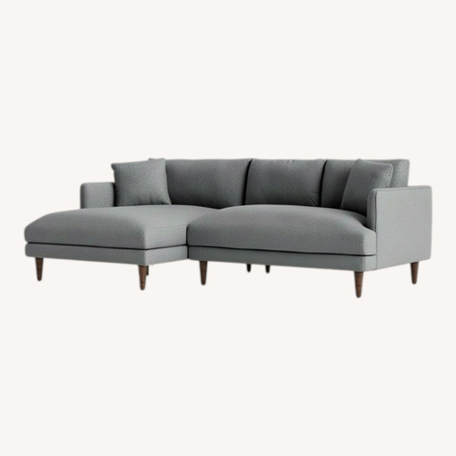 Used Joybird Lewis Natural Velvet 2 Piece Sectional for sale on AptDeco