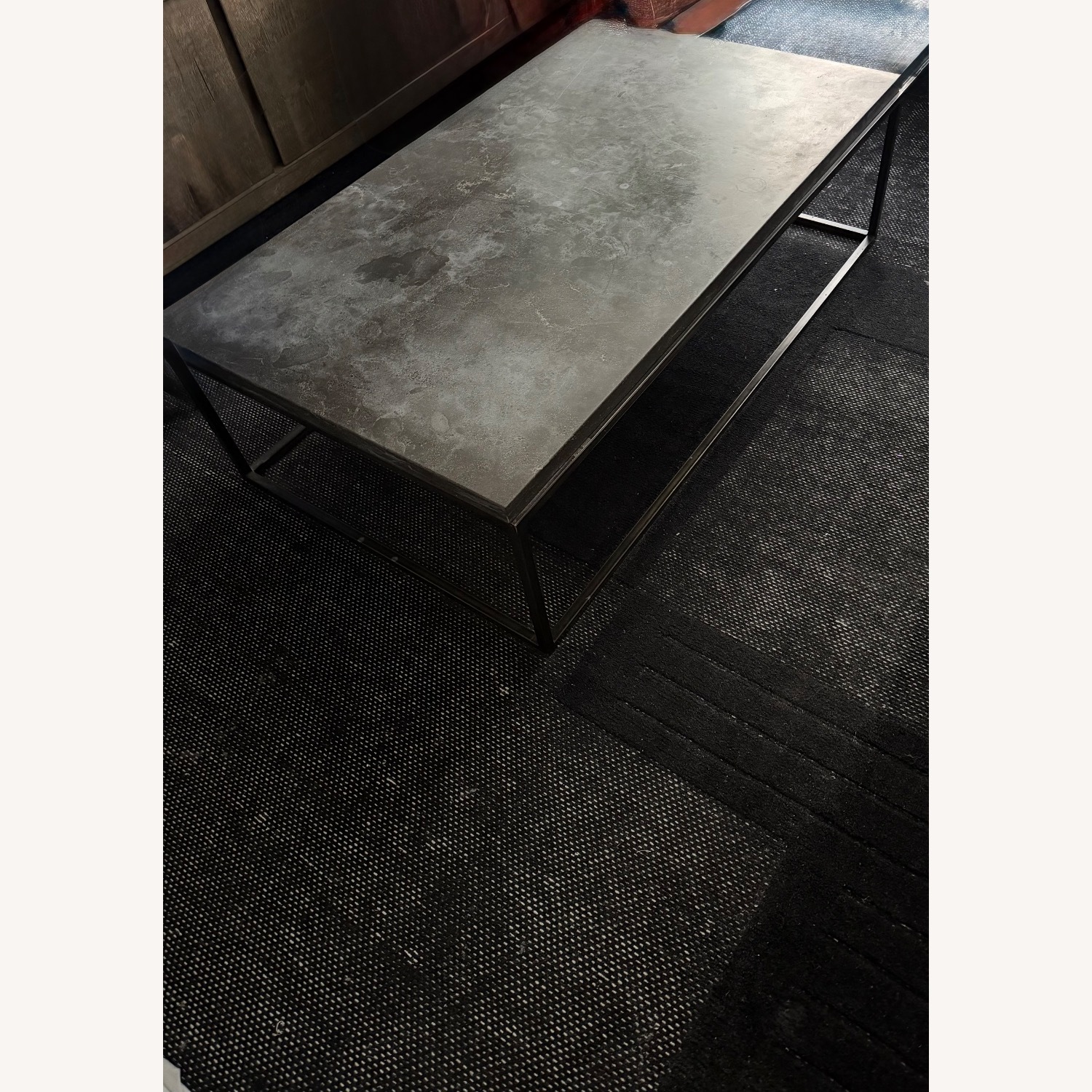 Restoration Hardware Delphine Bluestone & Metal Coffee Table - image-2