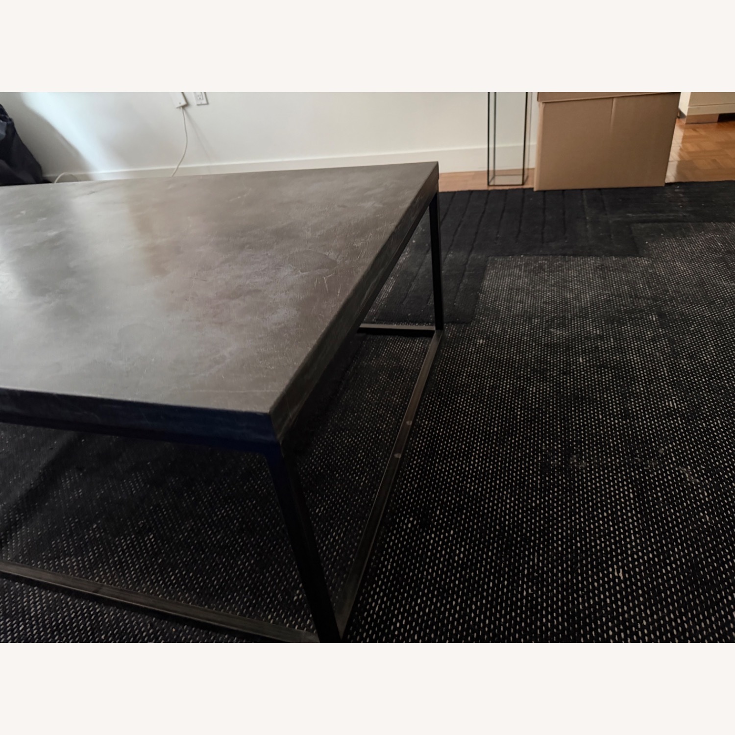 Restoration Hardware Delphine Bluestone & Metal Coffee Table - image-1
