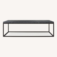 Restoration Hardware Delphine Bluestone & Metal Coffee Table