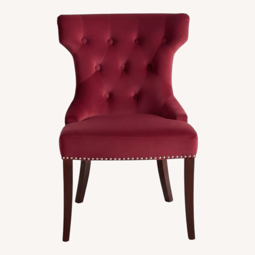 Used Pier 1 Imports Hourglass Red Velvet Accent Chairs for sale on AptDeco