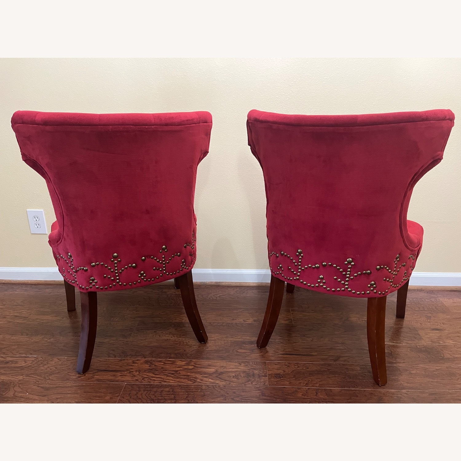 Pier 1 Imports Hourglass Red Velvet Accent Chairs - image-2