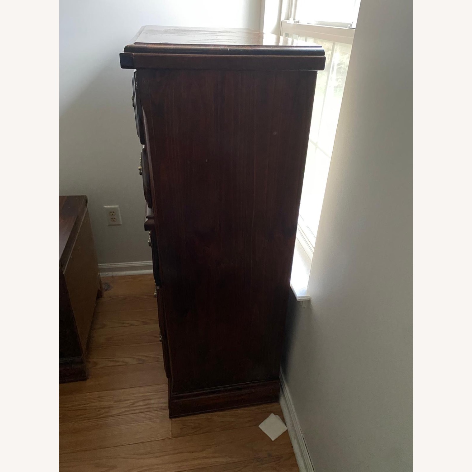Dark Brown Wood Chest - image-1