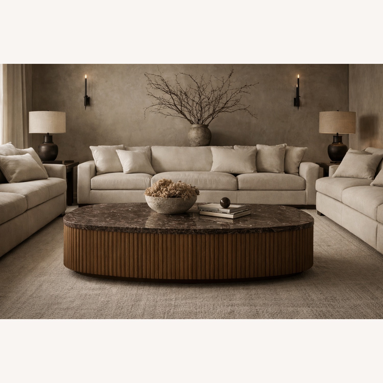 RH Mulholland Emperador Coffee Table – 60" - image-37