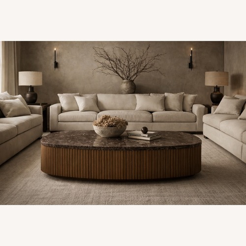 Used RH Mulholland Emperador Coffee Table – 60" for sale on AptDeco