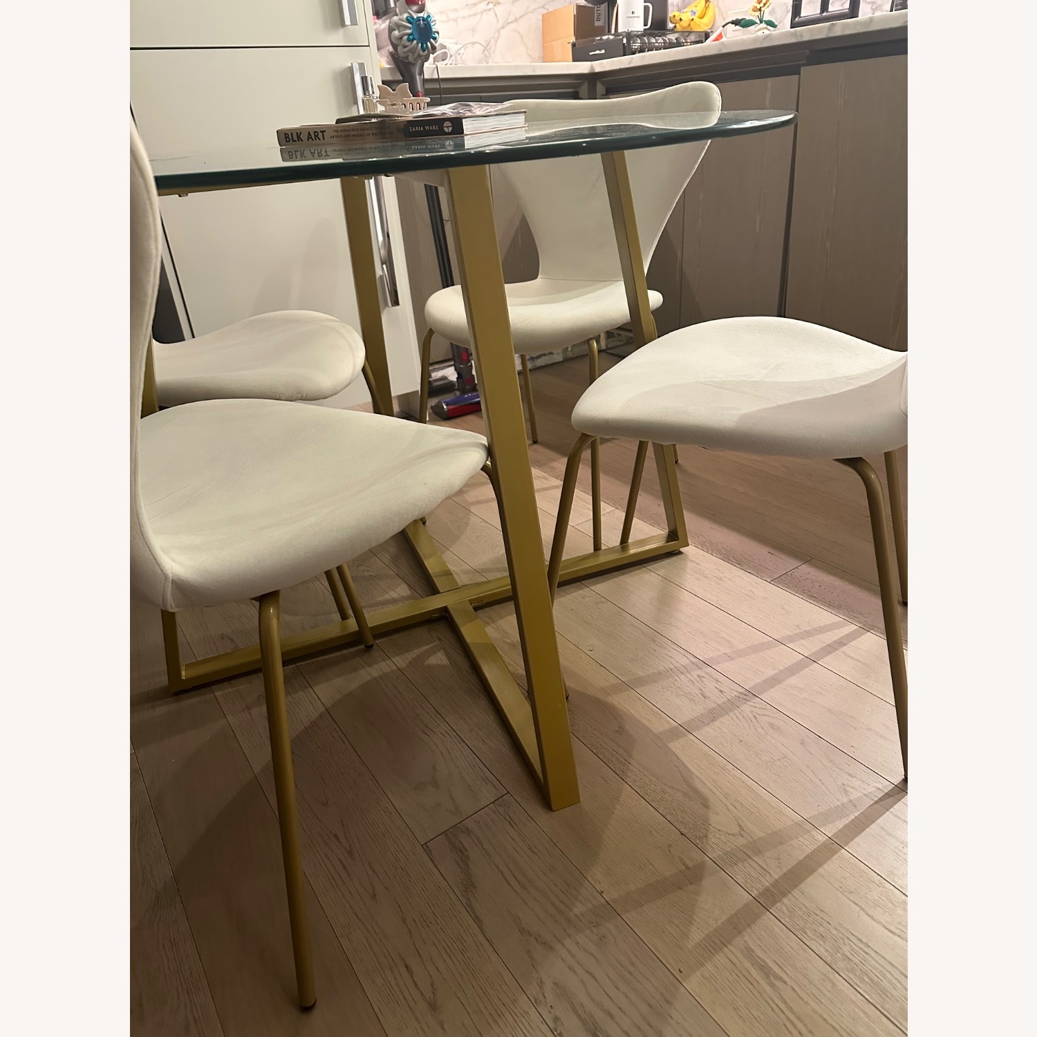 Everly Quinn White Fabric Dining Set - image-3