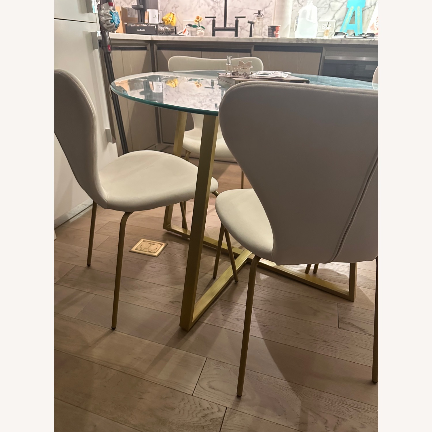 Everly Quinn White Fabric Dining Set - image-2