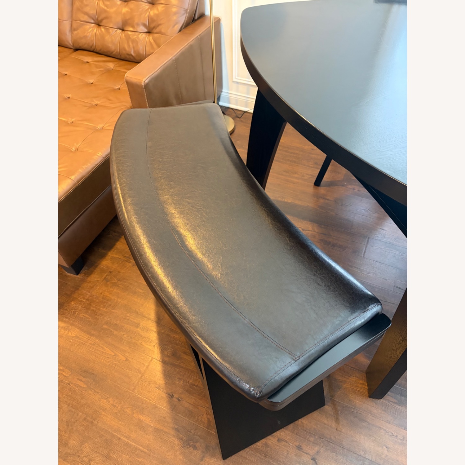 Dark Brown Wood Dining Table - image-5