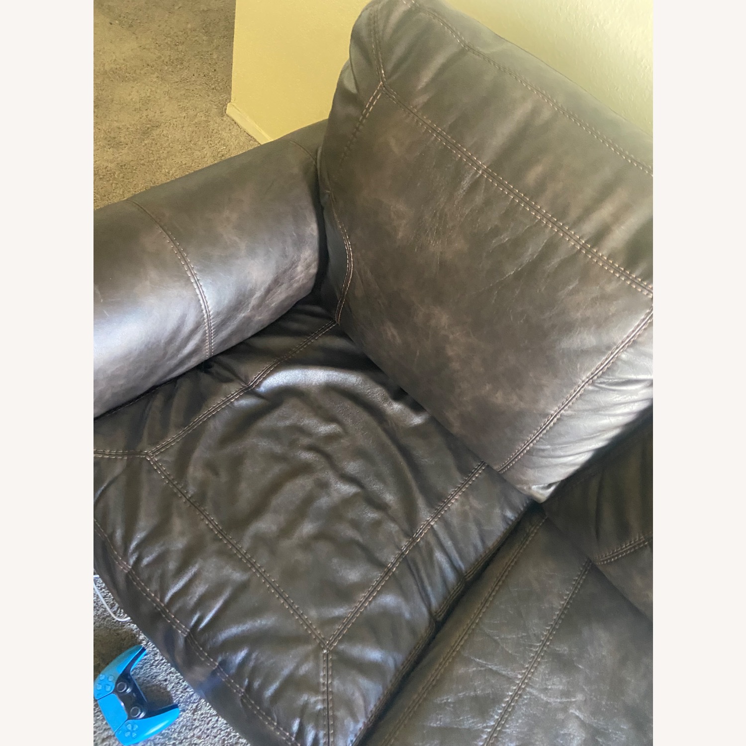 Dark Brown Leather 3+ Seater Sofa - image-4