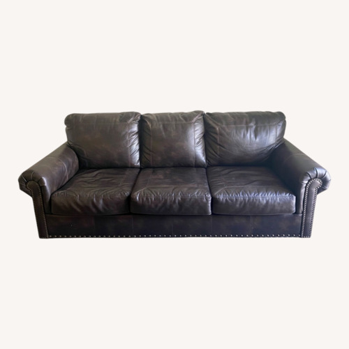 Used Dark Brown Leather 3+ Seater Sofa for sale on AptDeco