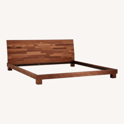 Used CB2 Dondra Dark Brown Wood King Bed  for sale on AptDeco