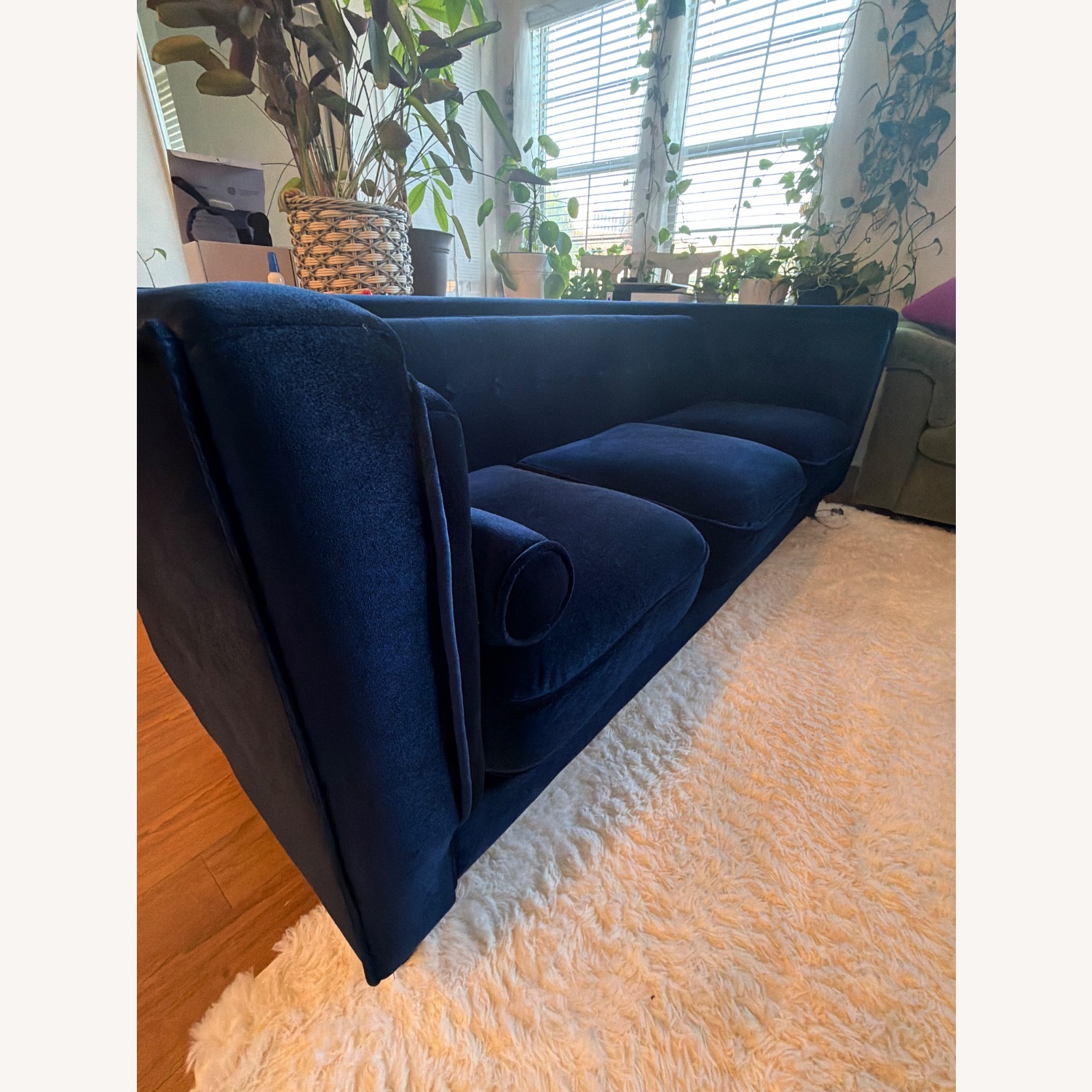 Blue Velvet Loveseat - image-2