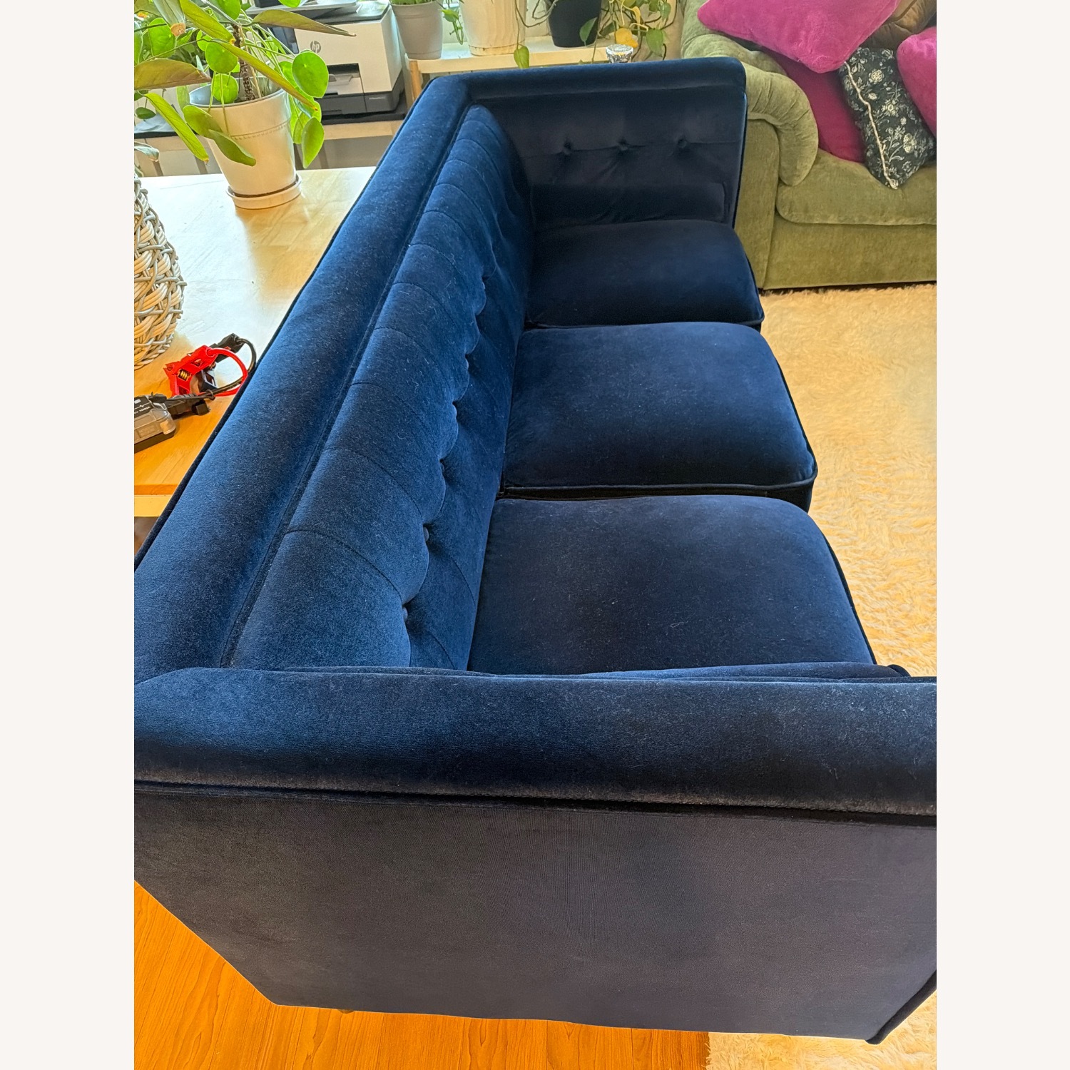Blue Velvet Loveseat - image-3