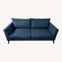 Mid-Century Modern Blue Fabric Couch Like New